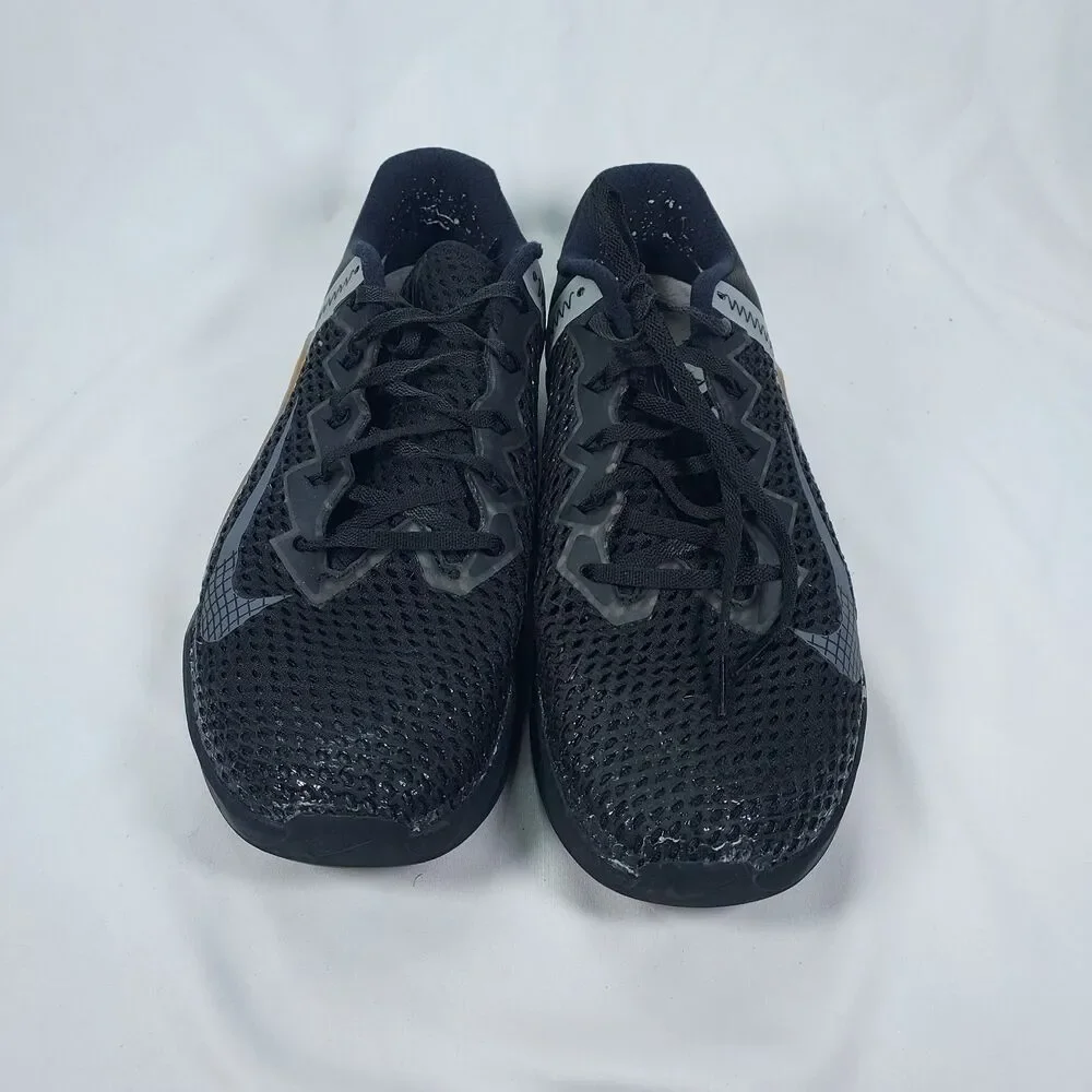 Nike Metcon 6 Men’s 10.5 Black Gray Gum Sole CrossFit Training Sneakers